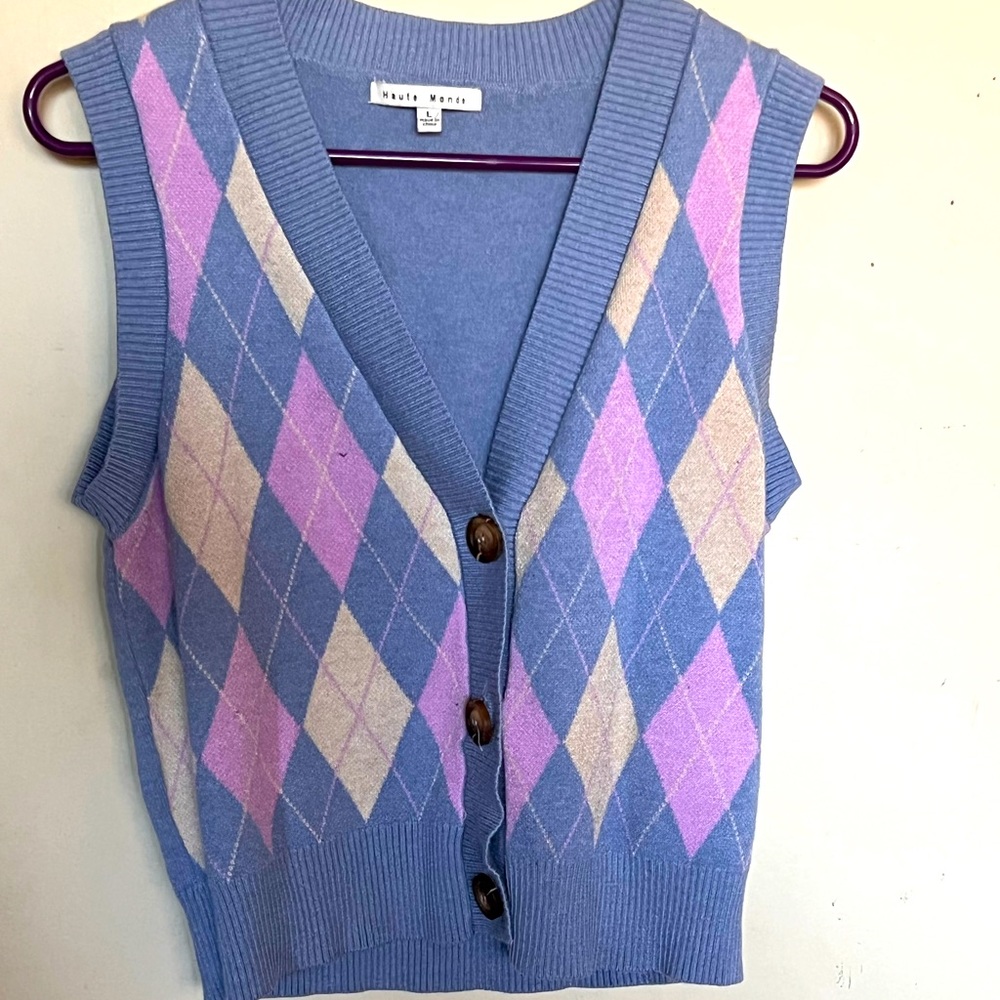 Preppy pastel sweater vest